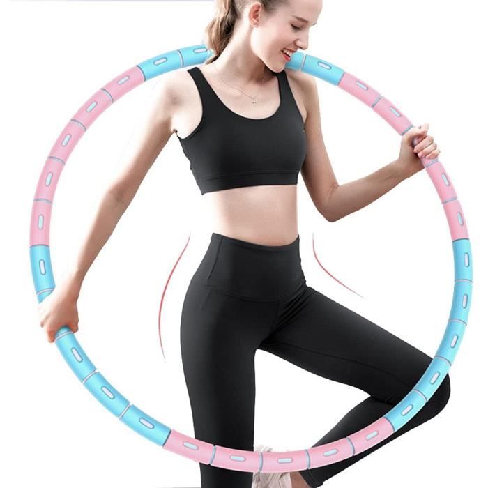 Hula Hoop Fitness 6 Nœuds – Cerceau Lesté Réglable – Pour Musculation Et Perte De Poids