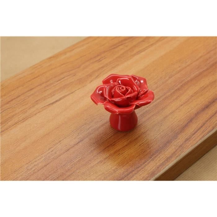 Poignées Tirette Céramique XL – Lot De 2 – Rose Et Vert Pâle – Style Shabby Chic