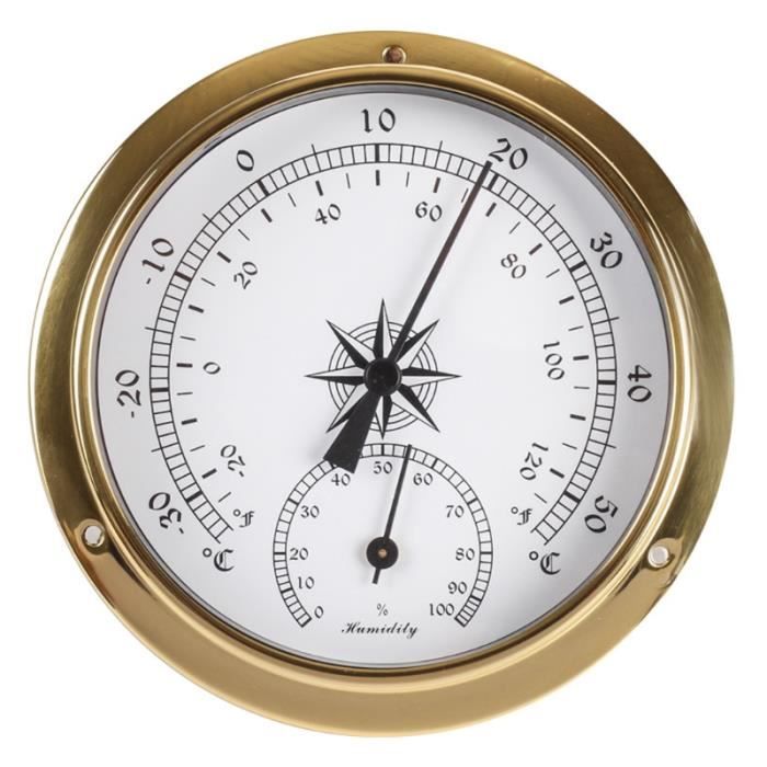 Thermomètre mural 115mm, hygromètre, baromètre, montre, horloge