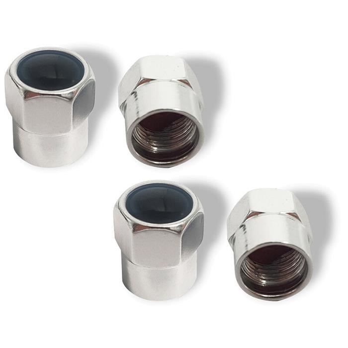 Lot De 4 Cache-valves De Pneus En Aluminium Bleu - Universel Pour Voiture, SUV, Moto, Vélo - Avec Joint Torique En Caoutchouc - 6