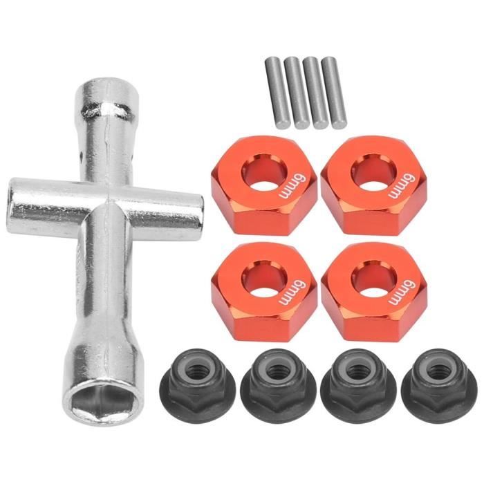 Jeu de moyeux de roue de voiture RC en alliage d'aluminium, 4 pièces