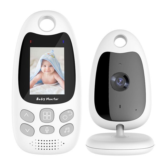 GHB Babyphone Camera Bebe Surveillance 2,4 LCD Baby Phone avec Caméra 2,4 GHz ECO Mode Capteur de Température Communication Bidirectionnelle Vision Nocturne sans WiFi