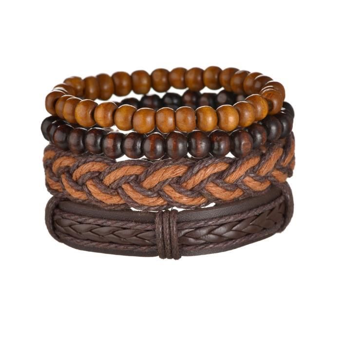 Ensemble Bijoux Magnétiques FDEETY - Bracelet Et Bague Cuivre Aimanté - Motif Relief - Taille Ajustable - Cadeau Homme/Femme