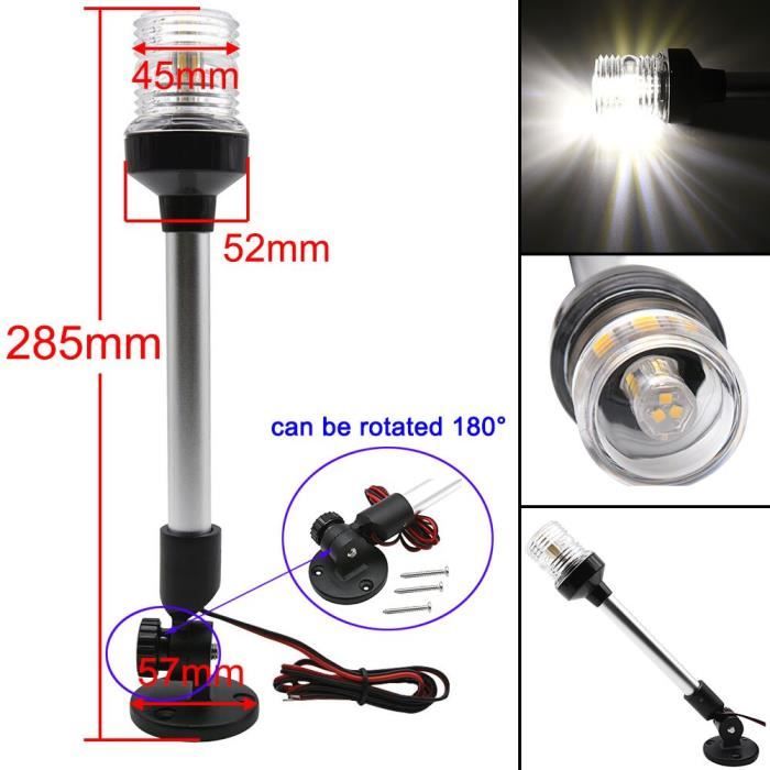 Lampe de navigation 360° 12V à LED pour bateaux et yachts