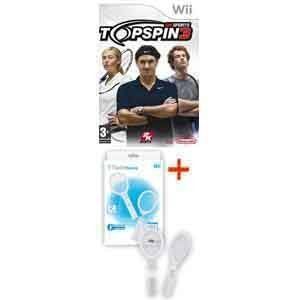 Bigben Wii Top Spin 3 + Pack Deux Raquettes Blanches