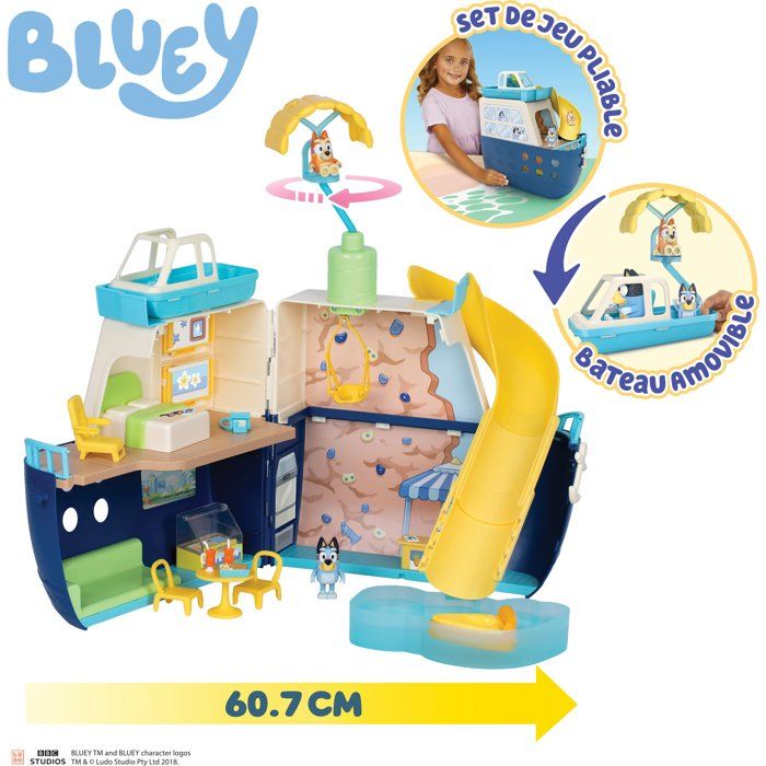 Playset - BLUEY - Bateau de croisière - 6 zones de jeu - Activités