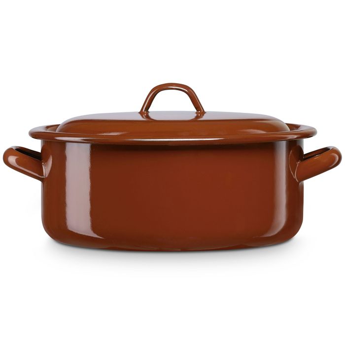 Faitout à Induction 18 cm Marmite 18 L avec Couvercle Acier Émaillé Tous Feux Briebe Terra