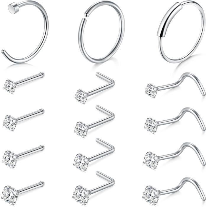 Clous De Nez Acier Inoxydable Zircone Bleu O2 5 Mm 222022