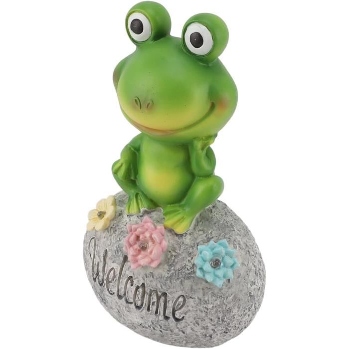 Statue De Jardin Grenouille En Résine - 22cm, Étanche Et Anti-Gel, Déco Extérieur