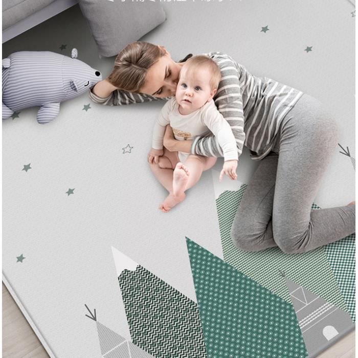 Tapis de Jeu enfant bébé 200x180 cm de sol en mousse Tapis Ramper Zone pour  Enfants Pliable - Cdiscount Maison