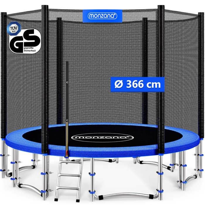 Trampoline Ø 366cm - Pack complet - certification de sécurité TÜV SÜD GS