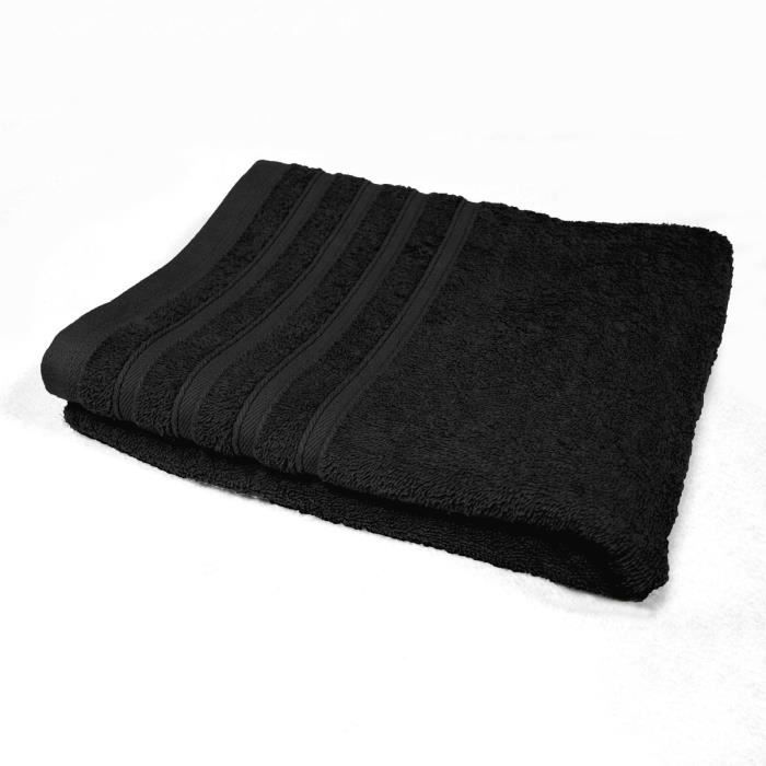 Drap De Douche 70x140 cm 100/% Coton 550 grS//m2 Rouge avec Liserets Noir