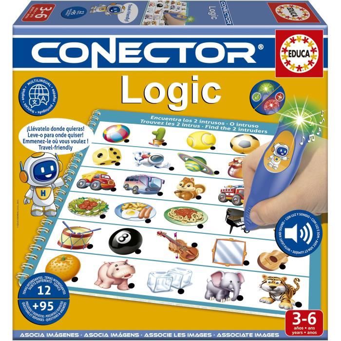 Jeu Éducatif Conector Logic EDUCA 20393 – 90 Questions et 12 Thèmes Format Livre