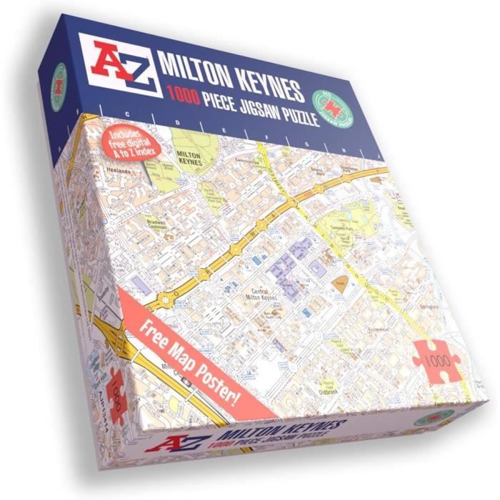 Puzzle Carte De Milton Keynes De A À Z Pour Adultes \ 1000 Pièces