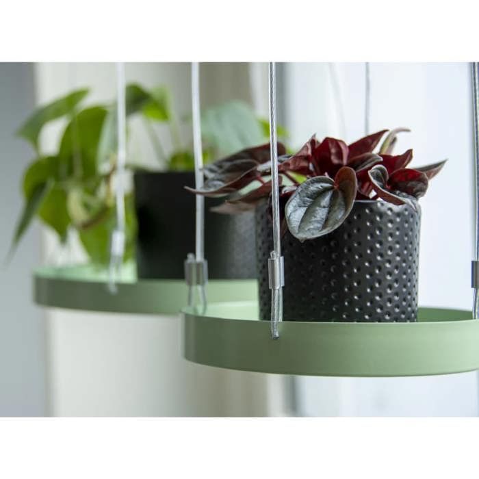 Esschert Design Plateau suspendu pour plantes Rond Vert S 441022