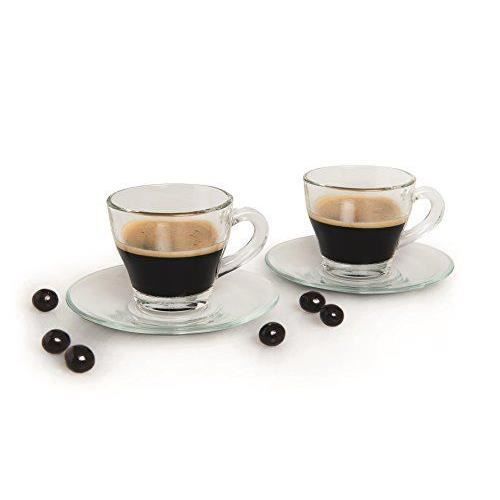 Excelsa Essential Lot De 6 Tasses à Café – Verre Borosilicate Transparent, 140 Ml, Micro-ondables Et Lave-vaisselle