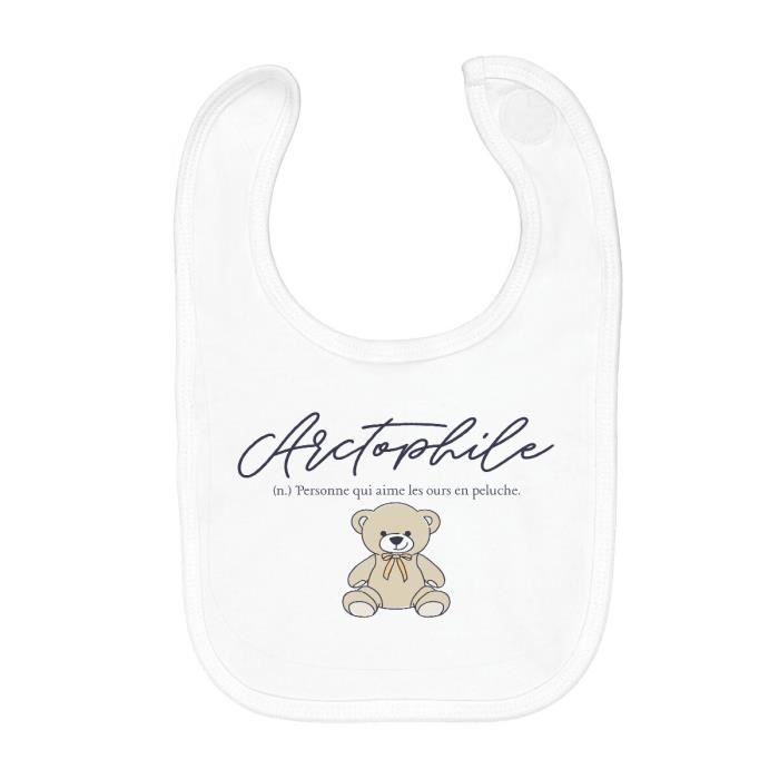 Bavoir Bébé Oursons 100% Coton - Fermeture élastique, Taille 24x28 Cm, Jaune - Idéal Crèche, Personnalisable