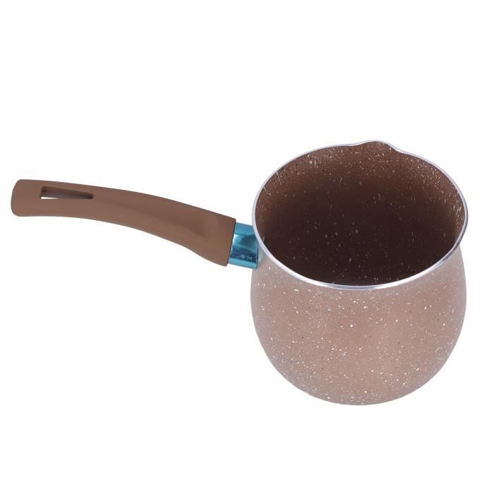 Casserole à lait antiadhésive, casserole à lait en alliage d'aluminium, poêle à lait antiadhésive de 8 cm avec bec verseur de diamètre et poignée unique pour café, beurre, chocolat, facile à cuisiner