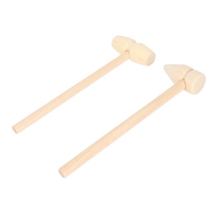 Lot De 150 Mini Marteaux En Bois Pour Fruits De Mer – Marteaux Crabe, Homard & Crustacés, Bois Naturel 14 Cm