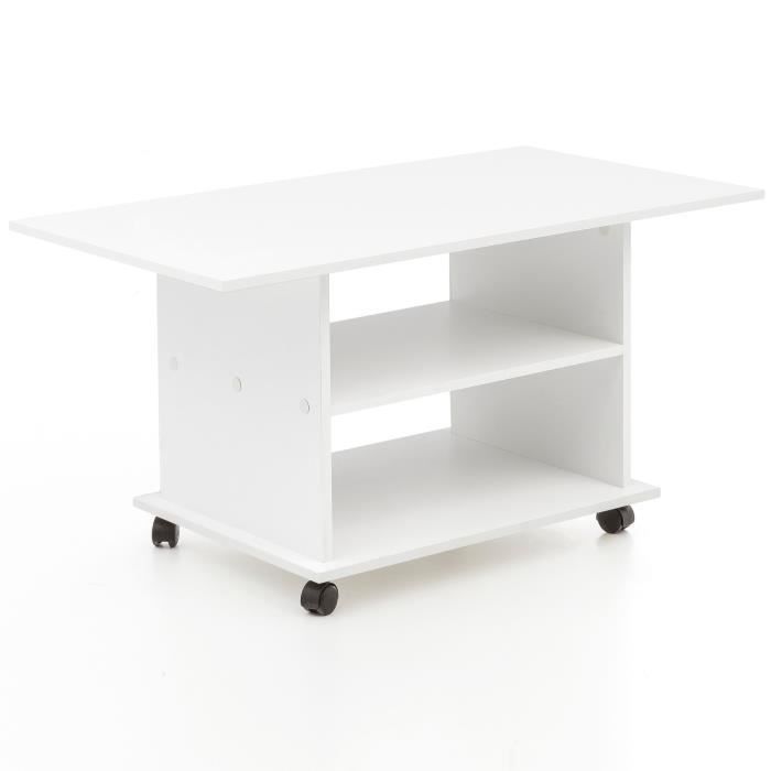 FineBuy Table Basse 95x51x54 5 cm Table de Salon Table dappoint Table de Sofa [Blanc]