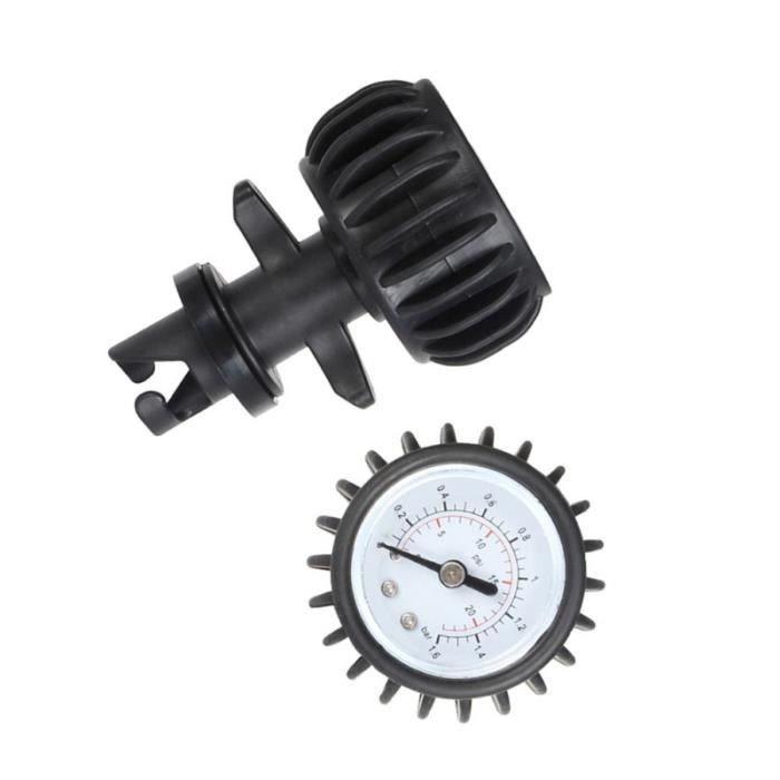Manomètre Thermomètre LIOOBO Pour Bateau Gonflable, Kayak, Raft – Valve Haute Pression – Noir