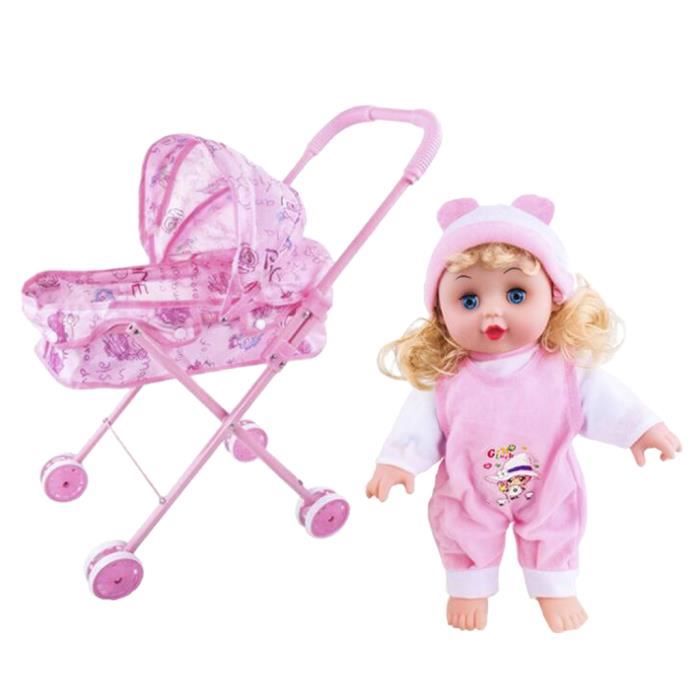 Poussette Bebe Poupee Simulation De Jouet Jouet De Chariot De Poupee Avec Bebe Poupee Une Cdiscount Jeux Jouets