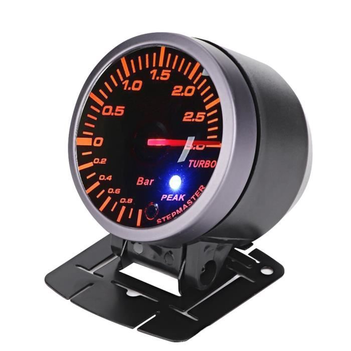 Akozon 52mm/2in 7 Couleurs LED Turbo Boost Meter Digital Turbo Boost Gauge Voiture Modification Instrument Set