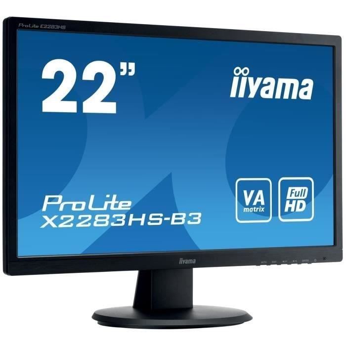 Top achat Ecran PC Ecran PC - IIYAMA ProLite X2283HS-B3 - 22" FHD - Dalle VA - 4ms - 75Hz - DisplayPort/HDMI/VGA pas cher Achat Ecran PC Ecran PC - IIYAMA ProLite X2283HS-B3 - 22" FHD - Dalle VA - 4ms - 75Hz - DisplayPort/HDMI/VGA pas cher