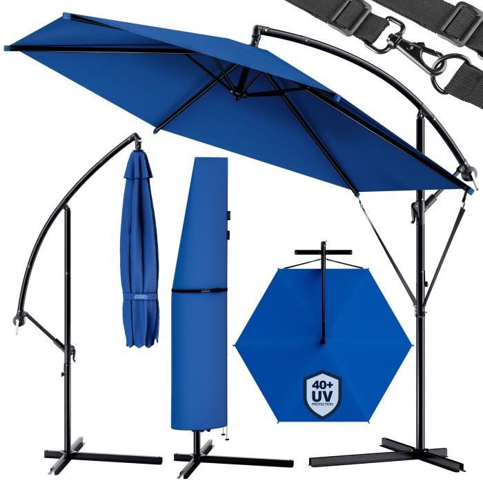 ARTGUTS Lot De 5 Pare-Vent Pour Parasol Déporté Avec Mousquetons - Sangles Réglables Noires