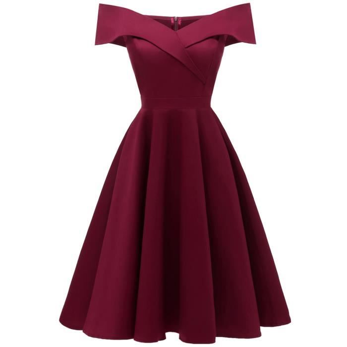 Robe Femme Ceremonie Cocktail Nouvelle Mode Elegant Glamour Rouge GOGUQ Rouge Cdiscount Pret a Porter