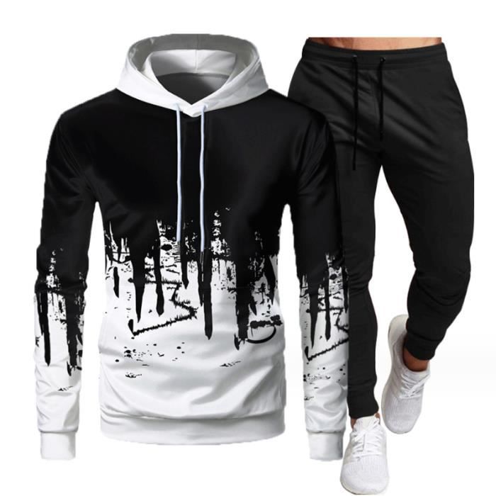 Jogging Homme Ensemble Cargo Hommes Pas Cher Veste Jogging Ensemble  Survetement Homme Bas Homme Ensemble Blanc - Cdiscount Prêt-à-Porter