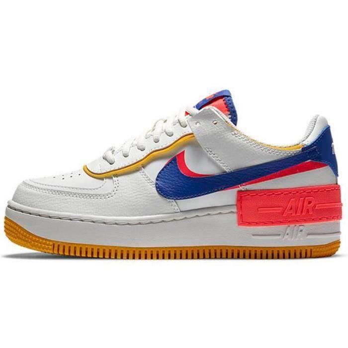 Nike Air Force 1 Shadow Basket Air Force One AF 1 Low Chaussures de Running CI0919 105 Femme Blanc Cdiscount Chaussures