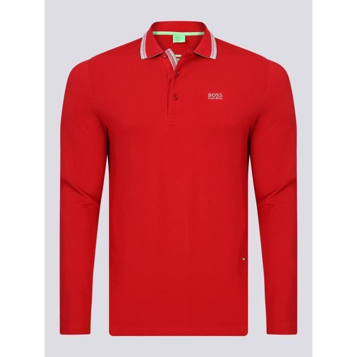 Polo manches longues lacoste rouge - Cdiscount