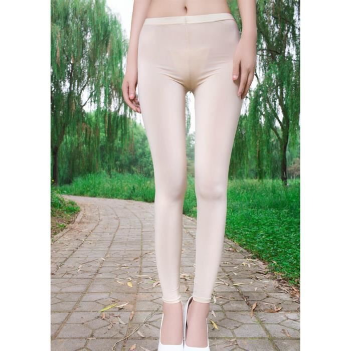 PANTALON,Legging Sexy en Nylon pour femmes, entrejambe ouvert, Transparent,  Fitness élastique, taille basse, grande - Type Beige Blanc - Cdiscount  Prêt-à-Porter