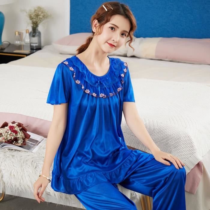 Pyjama flanelle femme Satin ensemble de FR84YOK