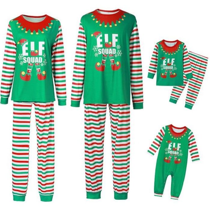 Pyjama Famille Noël ZOEREA - Set Manches Longues + Pantalon Pour Papa, Maman, Enfant | Coton Doux