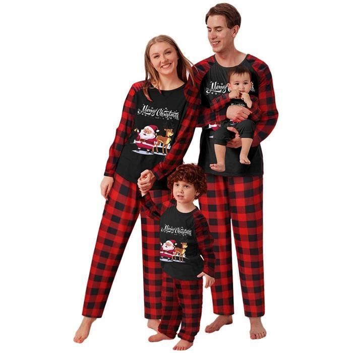 Ensemble pyjama familial de Noël d/'hiver chaud pour homme femme enfant bébé pyjama chaud pyjama de Noël ensemble pyjama pour costume de Noël