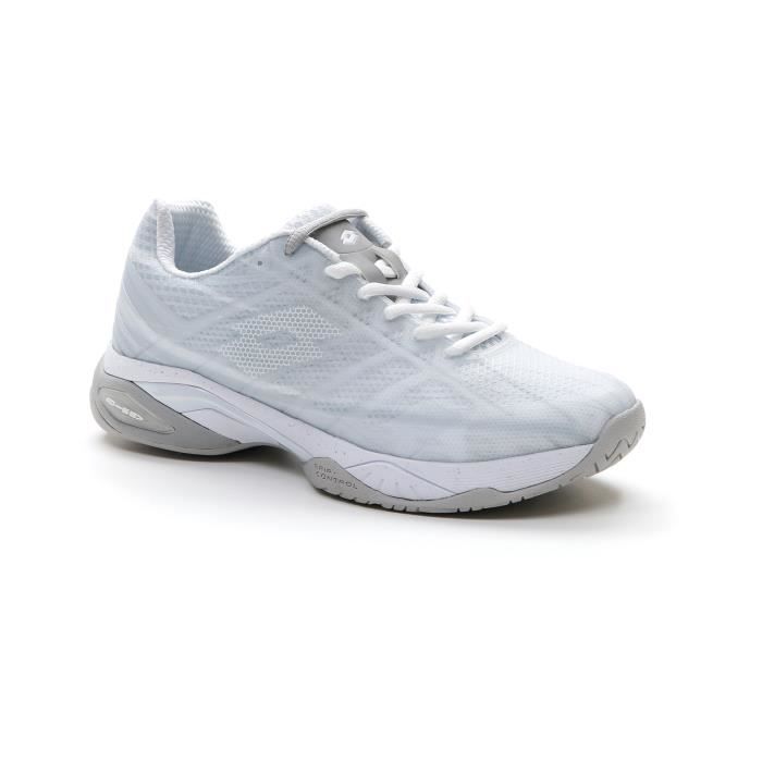 chaussures de tennis de tennis femme lotto mirage 300 spd - all white/silver metal 2 - 42,5