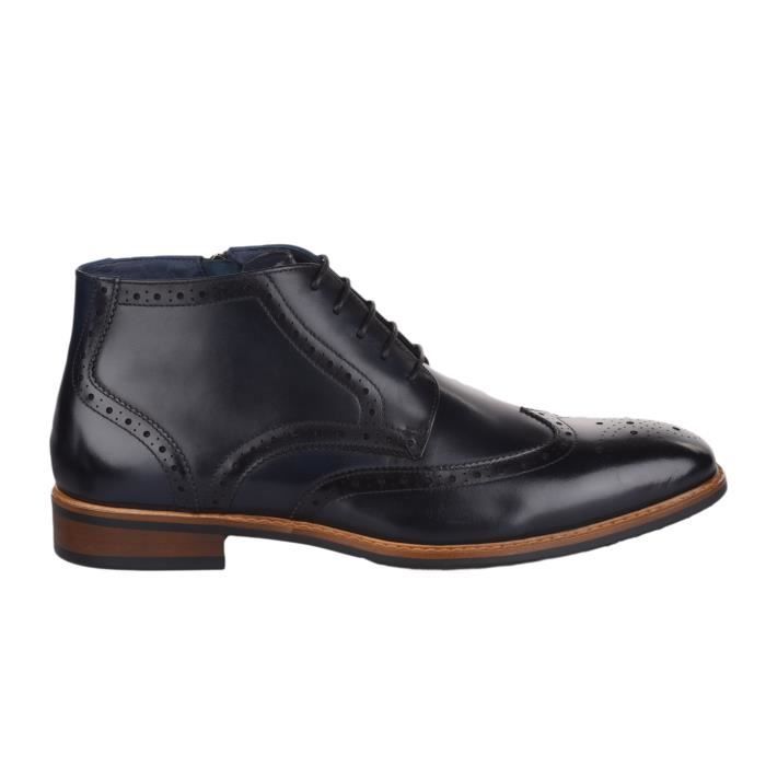 Bottines Homme B.BLAKE Neuves - Taille 40, Cuir Noir, Style Années 80