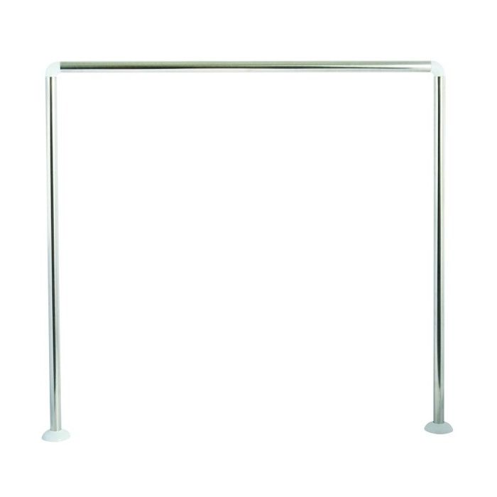 Barre Tringle Douche D'Angle MSV - Inox 80x80cm Avec Anneaux - Montage Mural
