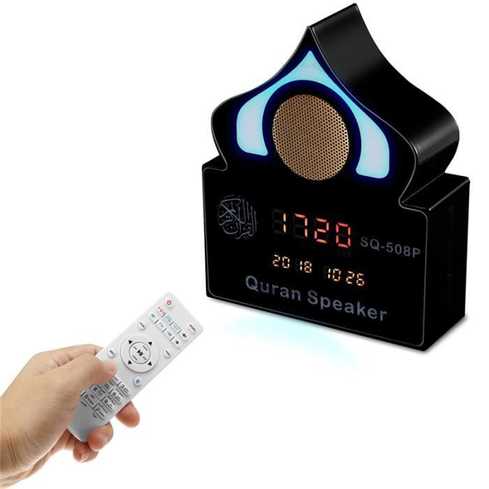 NEUFU Enceinte Horloge Bluetooth Azan Ramadan LED Lumière Coran Récitant Islamique FM MP3