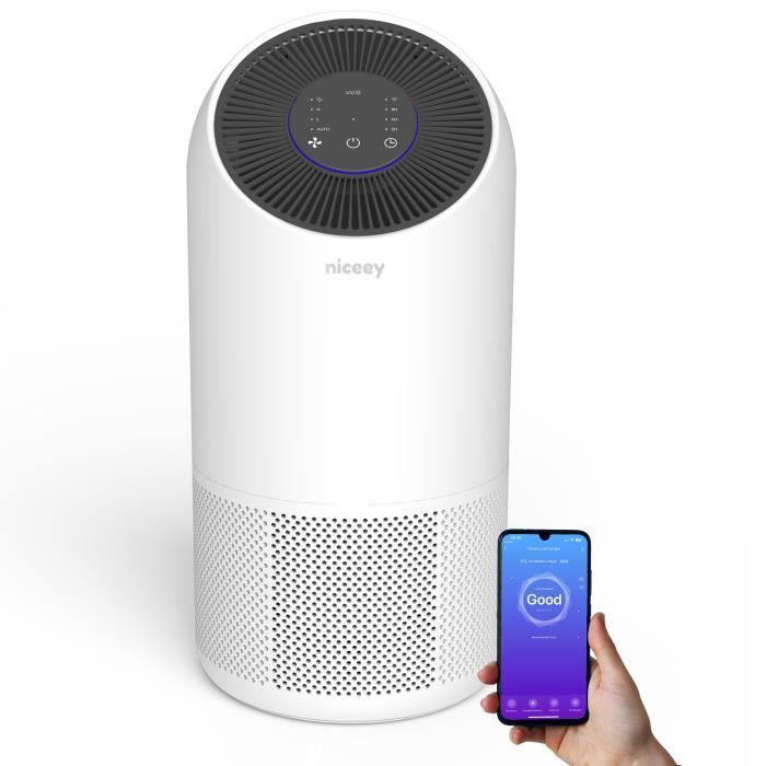 Purificateur D’air Avec Filtre HEPA – Silencieux, élimine Les Odeurs – Blanc (Neuf Sous Emballage)
