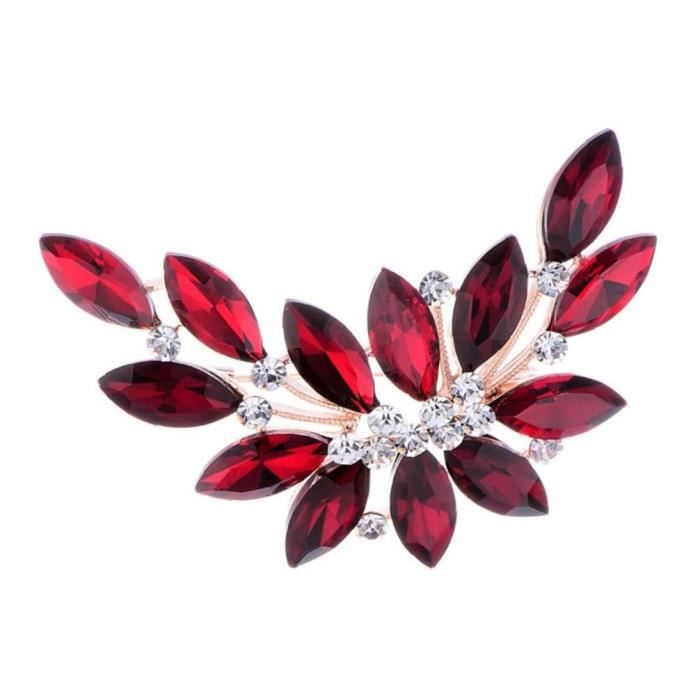Broche Femme En Forme De Pomme Avec Strass - Accessoire Tendance Pour Chemise, Manteau, écharpe - Idéal Noël, Remise De Diplôme, Mariage - Alliage Et Diamants Synthétiques - 3