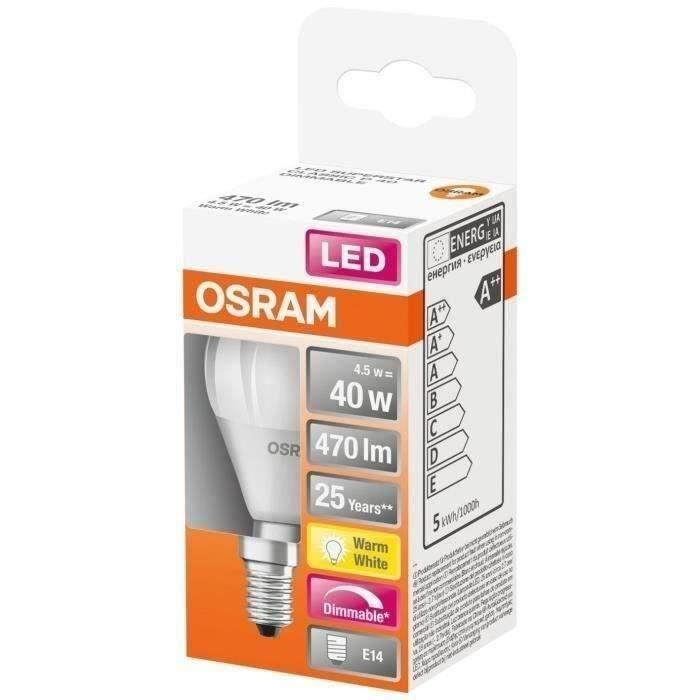 OSRAM - LED sphérique dépoli 5.5W dim E14 470lm 2700K