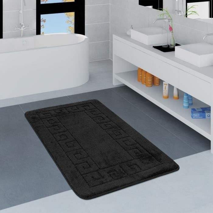 Tapis Salle De Bain Moderne Bordure Tapis De Bain Antiderapant Noir 40x55 Cm Achat Vente Tapis De Bain Cdiscount