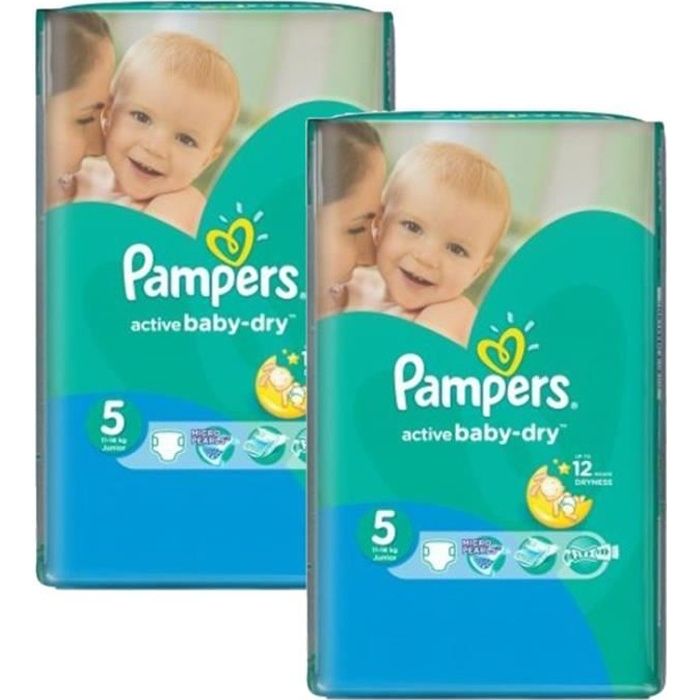 252 x couches bébé Pampers Taille 5 active baby dry Cdiscount
