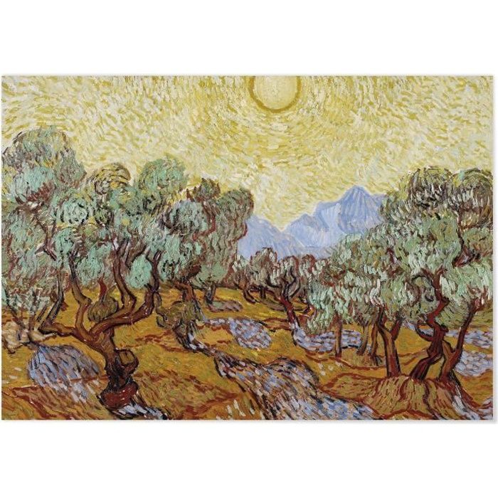 Tableau Panorama Van Gogh Olivier 50x35 cm - Imprimée sur Toile - Tableau