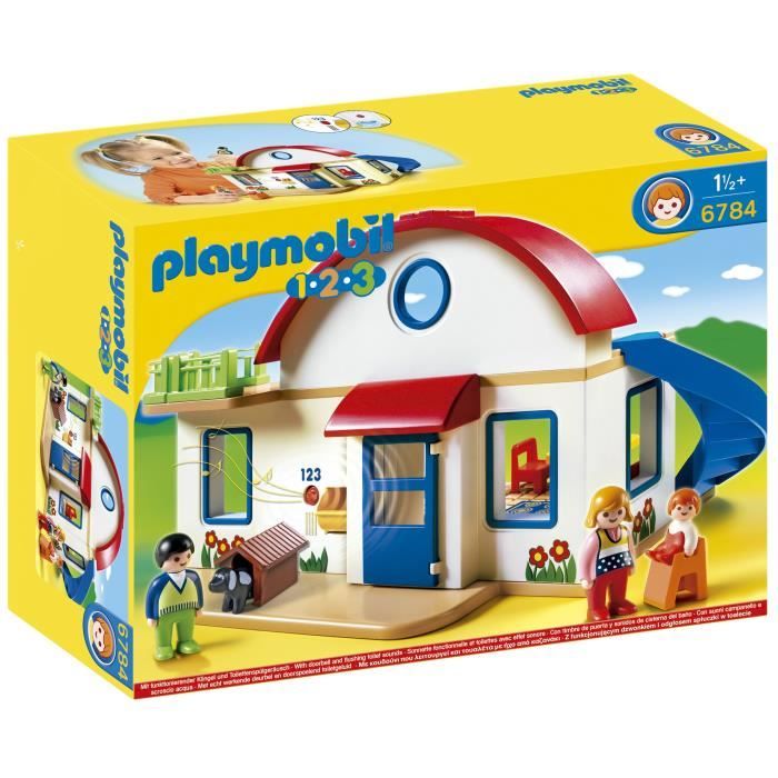 Playmobil - Figurines Personnages - Maison Campagne 6784 - Maison avec 2 personnages et 1 bébé