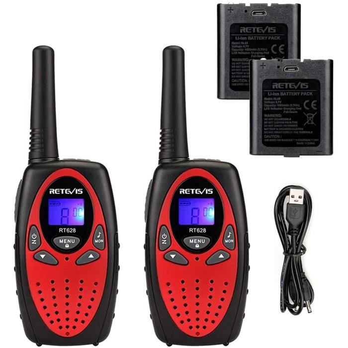 Talkie-walkie portatif pour enfants, 2 pièces, longue portée de 500M, pour