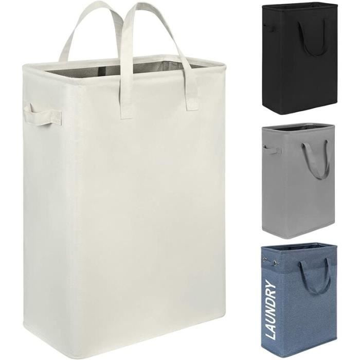 Panier à Linge Pliable ZERO JET LAG - 45 L, Poignées Renforcées, Design Fin - Parfait Pour Voyage, Dortoir, Salle De Bain